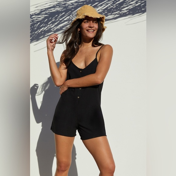 Rhythm. Pants - Pacsun Rhythm Classic Adjustable Romper black medium